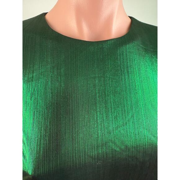 Tuckernuck Pomander Place Emerald Crinkle Lurex Lillith Green Dress  Size S - Picture 9 of 15